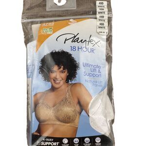 NWT Playtex  18H Ultimate Lift And Support Bra Wirefree 48D White #4745